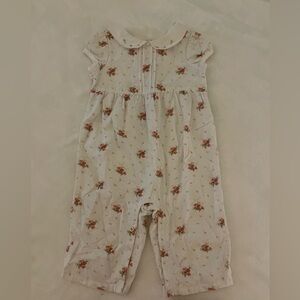 Janie and Jack white & pink floral romper size 6-12 mo